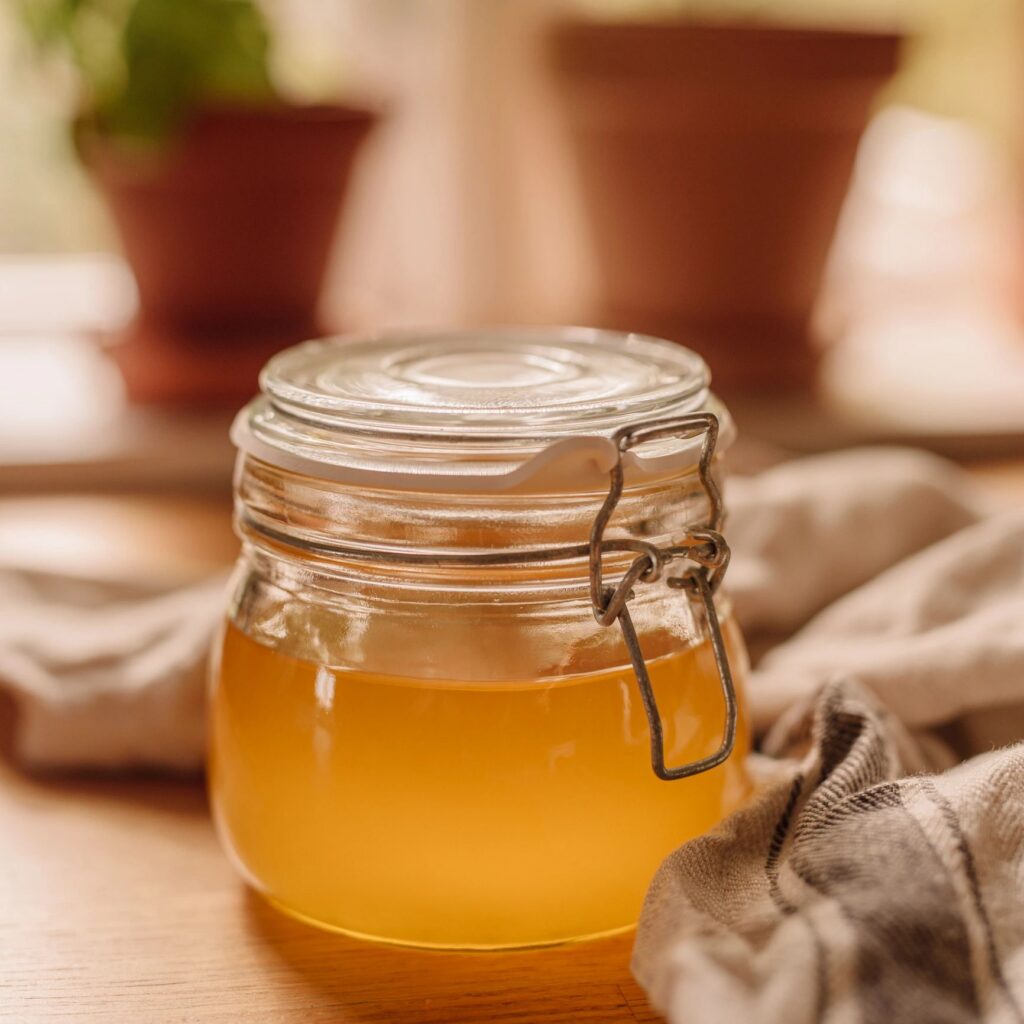 Ghee clarified butter in jar